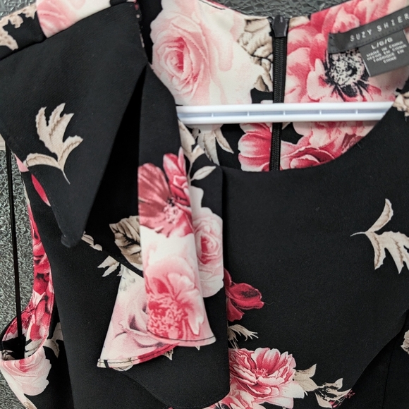 Black and Pink Sleeveless Sheath Midi Dress for Weddings - Picture 5 of 5